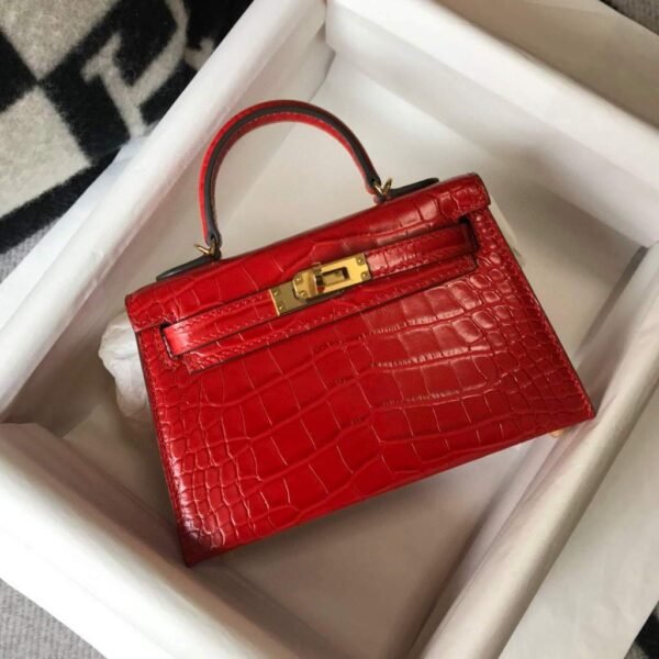 Replica Hermes Kelly Bag Designer Hermes 19CM Shoulder Mini Bag Red 20454